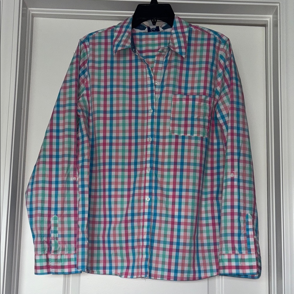 Croft and Barrow pastel plaid button up